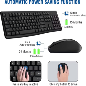 Factory Priced 104-Key Full-Size Wireless <strong>Keyboard</strong> with 2.4GHz USB Optical Wireless <strong>Mouse</strong> New Mechanical Operation for PC Tablet - Product Image 5