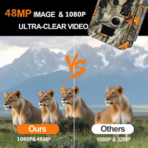 กล้องล่าสัตว์เพื่อการมองเห็นในที่มืด4G 48MP MMS IP67 1080P กันน้ำ IR กล้องเกมระยะไกลไร้สาย - Product Image 2