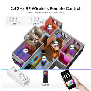 SPI Адресуемая оптовая цена приложение голосовой Wi-Fi 2,4G RF пульт дистанционного управления RGB RGBW TUYA RGBWIC пиксель RGBW светодиодный контроллер - Product Image 3