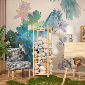 Bằng Gỗ Dễ Thương Zoo Đồ Chơi Lưu Trữ Và Tổ Chức Cho Trẻ Mới Biết Đi Phòng Phòng Chơi Và Phòng Ngủ Thú Nhồi Bông Lưu Trữ Và Tổ Chức - Product Image 3