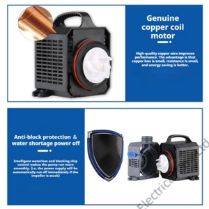 Водяной насос для пруда SUNSUN, регулируемый CTP-8000 воды, 70 Вт, 8000 л/ч, с резиновым кабелем 10 м - Product Image 6