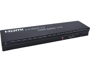 WODEXUN 1x16 para HDMI 2,0 V2.0 Splitter 4K HDMI2.0 HDCP2.2 Extensión IR RS232 Gestión EDID PVC para Monitor de micrófono [Negro] - Product Image 2