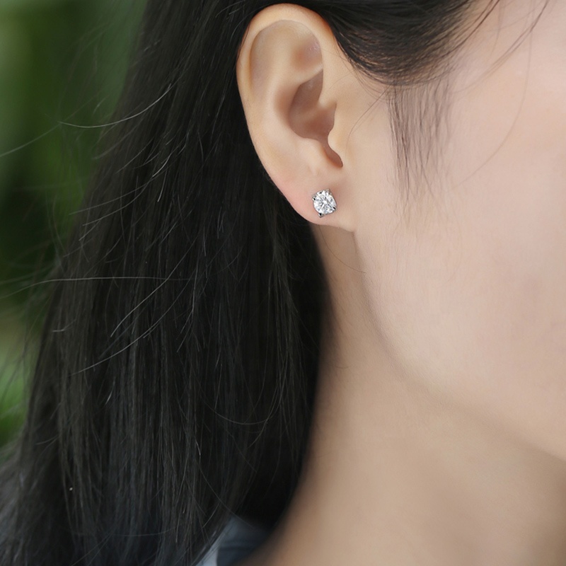HMOIS girls earrings silver S925 factory wholesale 0.5ct moissanite diamond earings for party