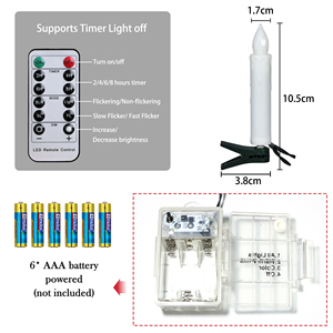 <strong>Battery</strong> Operated LED Christmas Tree Decoration Candle <strong>Lights</strong> <strong>String</strong> Flameless Candles <strong>with</strong> Clip Warm White <strong>String</strong> <strong>Light</strong> Candles - Product Image 5