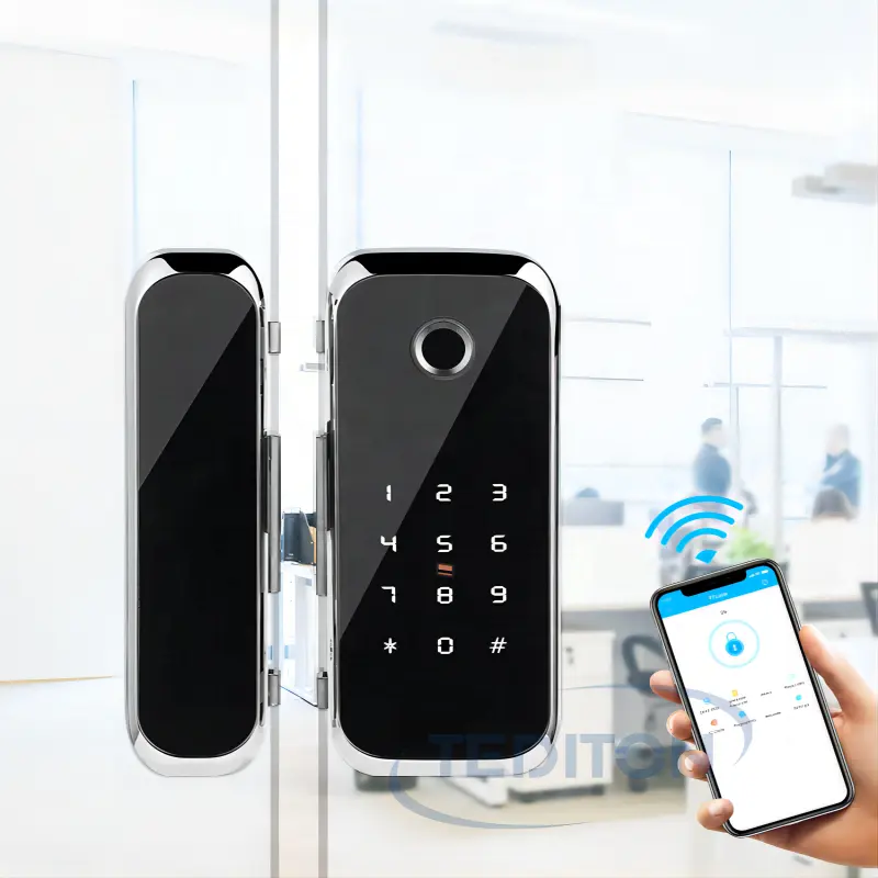 TTLock BT o WIFI Wireless App digitale elettronica biometrica serratura della porta di vetro per ufficio