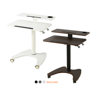 Home Office Workstation Adjustable <strong>Computer</strong> Desk <strong>Rolling</strong> Laptop Cart on Wheels Movable Tiltable Mobile Standing Desk Study <strong>Table</strong> - Product Image 2