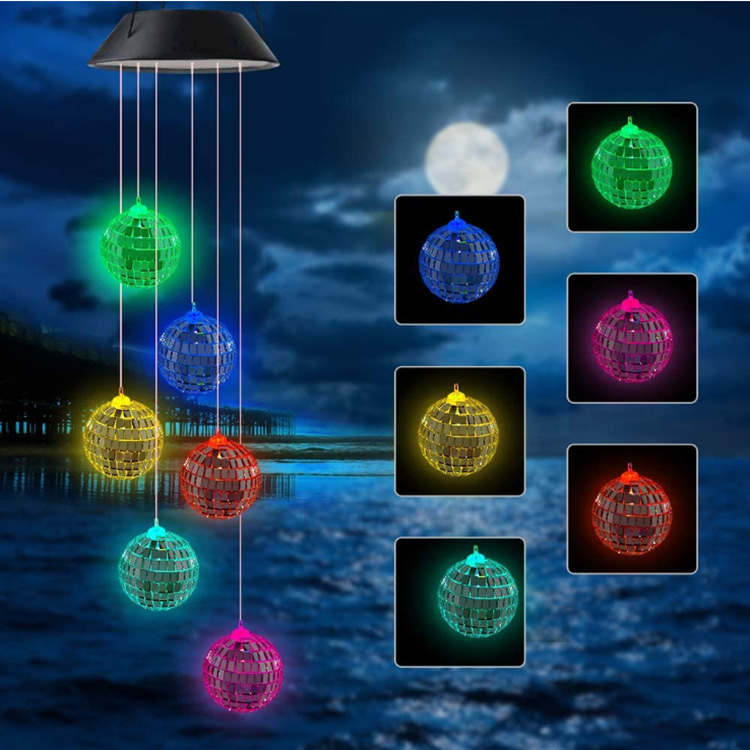 Lampe carillon vent boule mosaïque