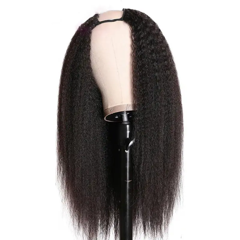 Wig Factory Wholesale Human Hair Cover U part Wigs Glue Free U Shape kinky straight