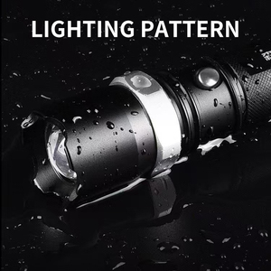 800 lumen siêu sáng Zoom <span class=keywords><strong>Torch</strong></span> ánh sáng mạnh mẽ zoom chiến thuật màu đen Sạc Led đèn pin - Product Image 3