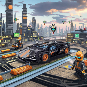 Customizable <strong>1</strong>:14 <strong>1</strong>:<strong>10</strong> Building Blocks Cyberpunk Racing Car Assembled Model Toy Remote Control Sports Car <strong>RC</strong> Cars Toy for Boys - Product Image 1