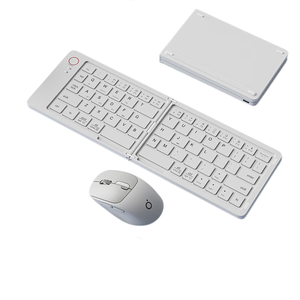 Teclado plegable EWEADN B023, miniteclado inalámbrico plegable, tres teclados silenciosos con Bluetooth y combo de ratón para teléfono, iPad y PC - Product Image 1