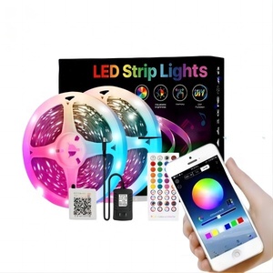 Смарт-светодиодная лента 12 В RGB с синхронизацией музыки, USB и приложение, пульт дистанционного управления, ТВ для спальни, ПК, подсветка, окружающая SMD 5050, голосовое управление - Product Image 1