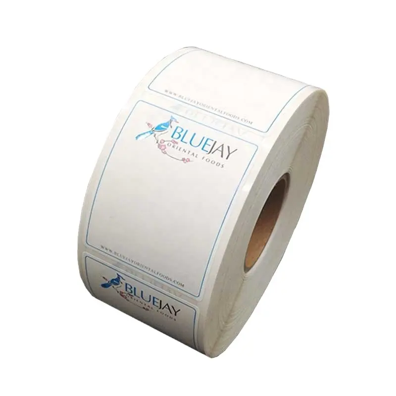 Manufacturer Blue Bird Customized Color Barcode Printing Thermal Transfer Self Adhesive Tap Synthetic Label For Packing