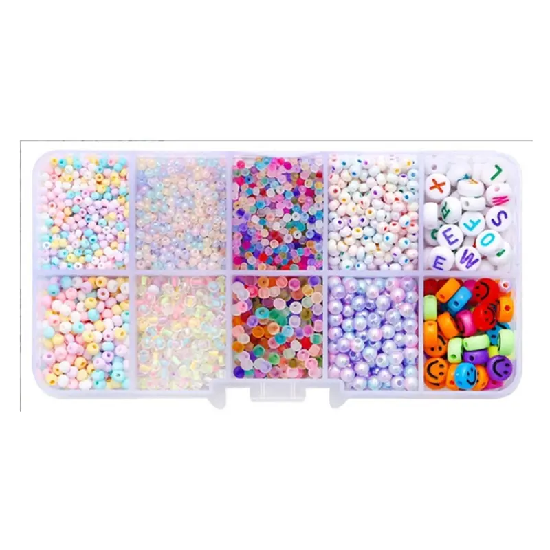 Amazo Hot Sale DIY 10 Grids Assorted Loose Tiny Small Beads with Letters for DIY Bracelets Necklaces Accessories,TLX0053