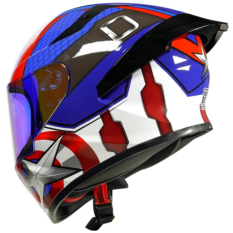 Casco trasero de motocicleta, nuevo diseño, cara completa, visor único, aprobado por DOT