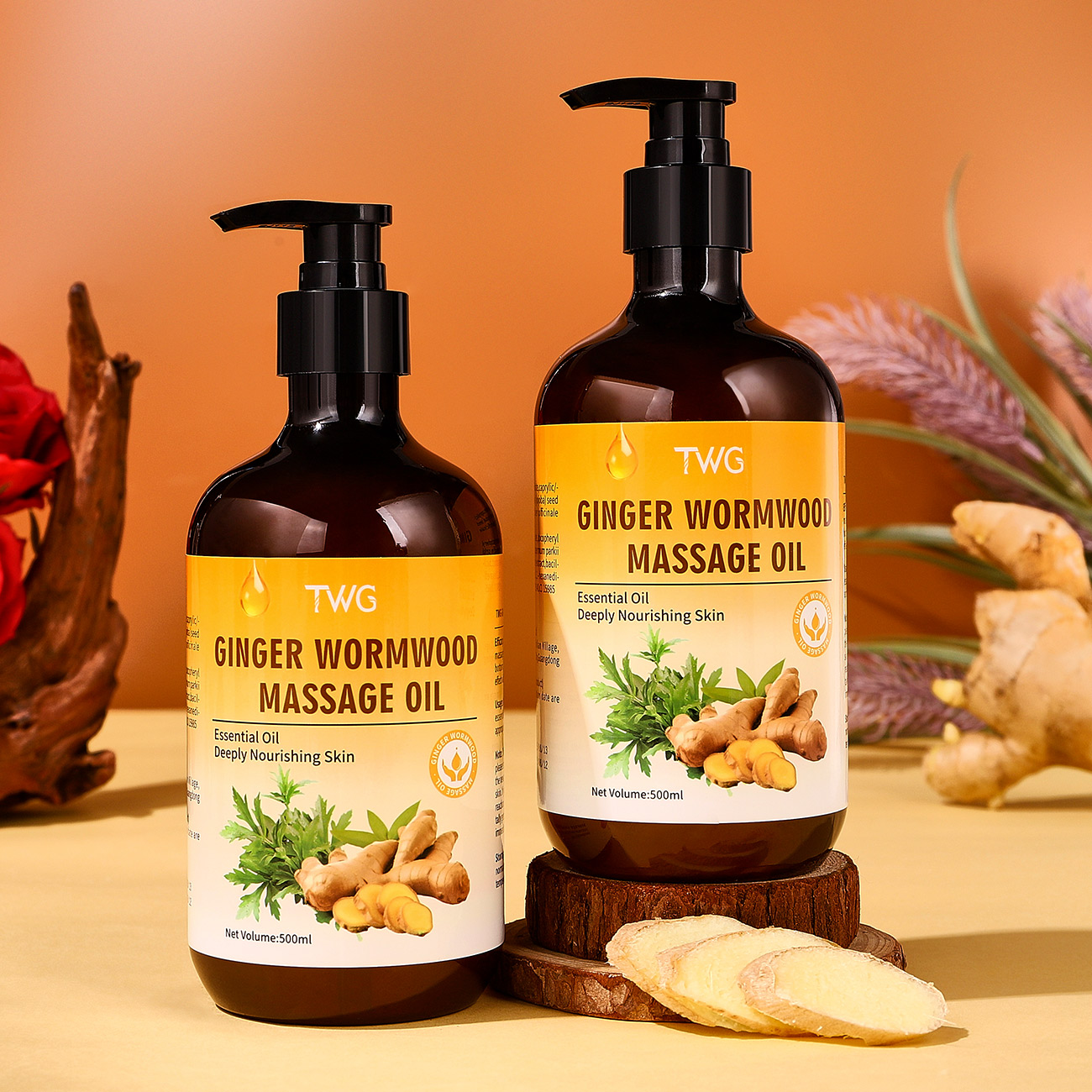 5936 TWG Huile de massage essentielle au gingembre et à l'absinthe 500 ml