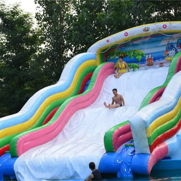 XZ OEM ODM trampolín inflable con tobogán precios de parque cama flotante juguetes de juego de agua de verano