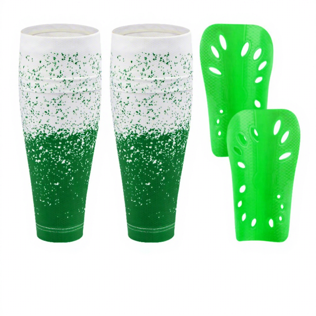 White green-One set(calf covers+shin guards)