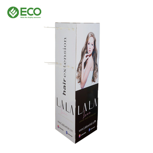 New Cardboard <strong>Counter</strong> <strong>Display</strong> Rack <strong>with</strong> Stand <strong>Hooks</strong> Wig Hair Extension <strong>Display</strong> Stand - Product Image 1