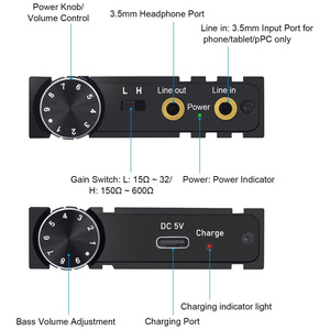 HiFi BASS Headphone Amplifier BT 5.0 Earphone Amp 3.5mm AUX Input <strong>Output</strong> With Volume Control for Mobile Phone <strong>Computer</strong> Tablet - Product Image 3