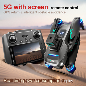 S159 5G WIFI FPV全球定位系统四轴飞行器无人机，带液晶屏遥控器4k高清双摄像头避障无人机 - Product Image 3