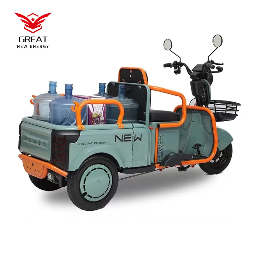 バッテリー1000w電気貨物三輪車インドでリチウム電池付き