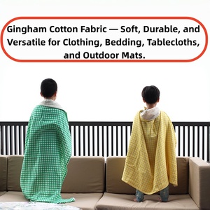 Màu Hồng Và Màu Xanh Lá Cây Gingham Vải Cotton Sợi-Nhuộm Kiểm Tra Mô Hình Quần Áo Chất Liệu Cotton Hữu Cơ Cho Dresses Áo Sơ Mi - Product Image 4