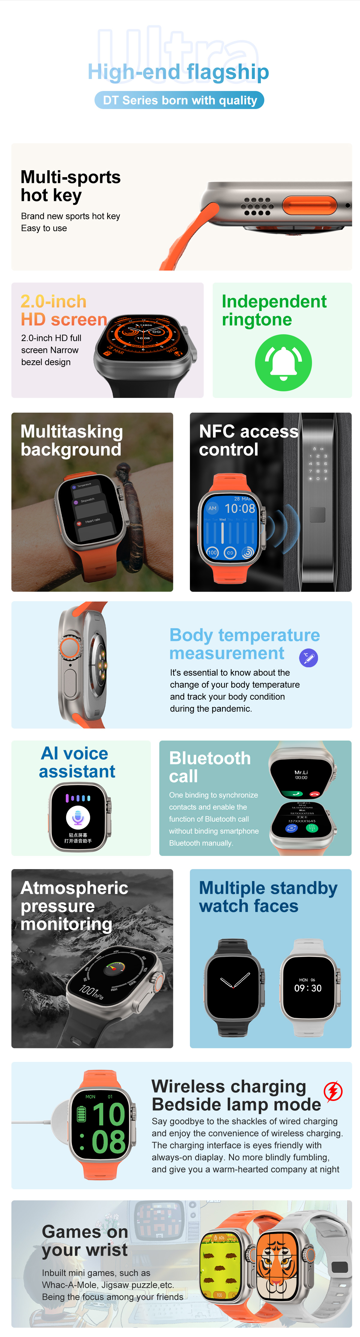 2022 Latest DT8 Ultra Smart Watch 1:1 49MM Series 8 DT8 Ultra Smartwatch
