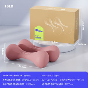 סט dumbפעמון חדר כושר משקולות 16lb 16lb זוג תערובת חול תערובת ערפילית - Product Image 5