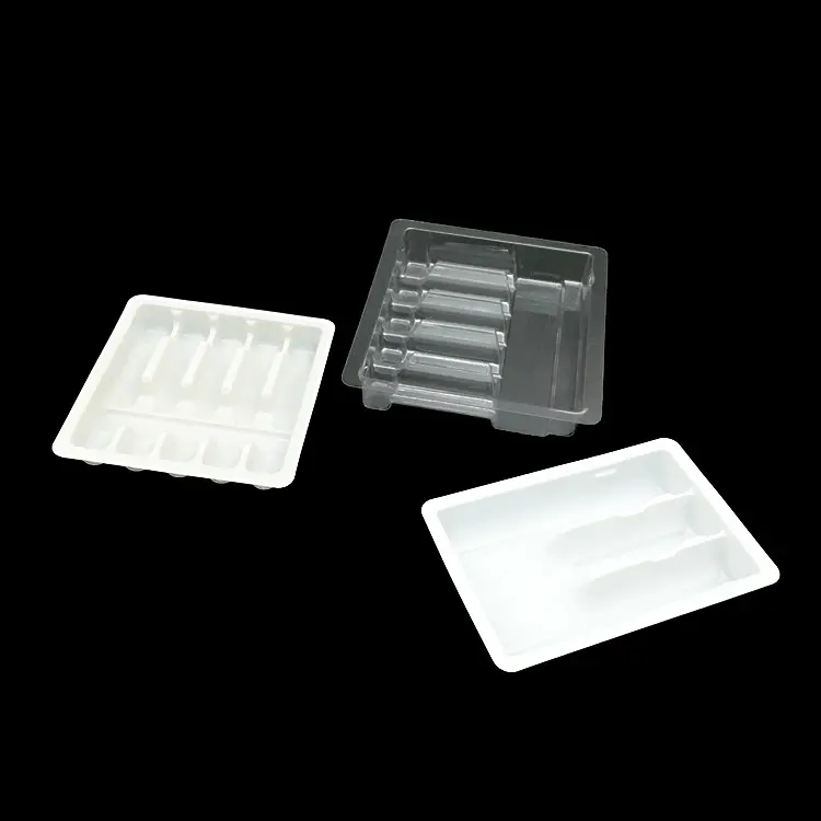 カスタムプラスチック薬ブリスターパッケージインサートトレイバイアル用医療アンプルガラスブリスタートレイ