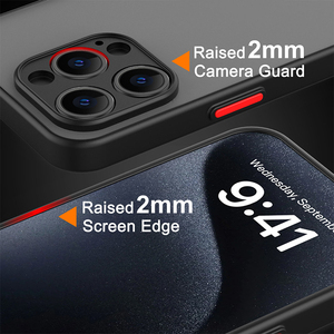 Mat PC cep telefonu kılıfları iPhone 12 13 14 15 Pro Max 7 8 artı SE 2 saydam kapak Lens koruma darbeye kapak ile - Product Image 4