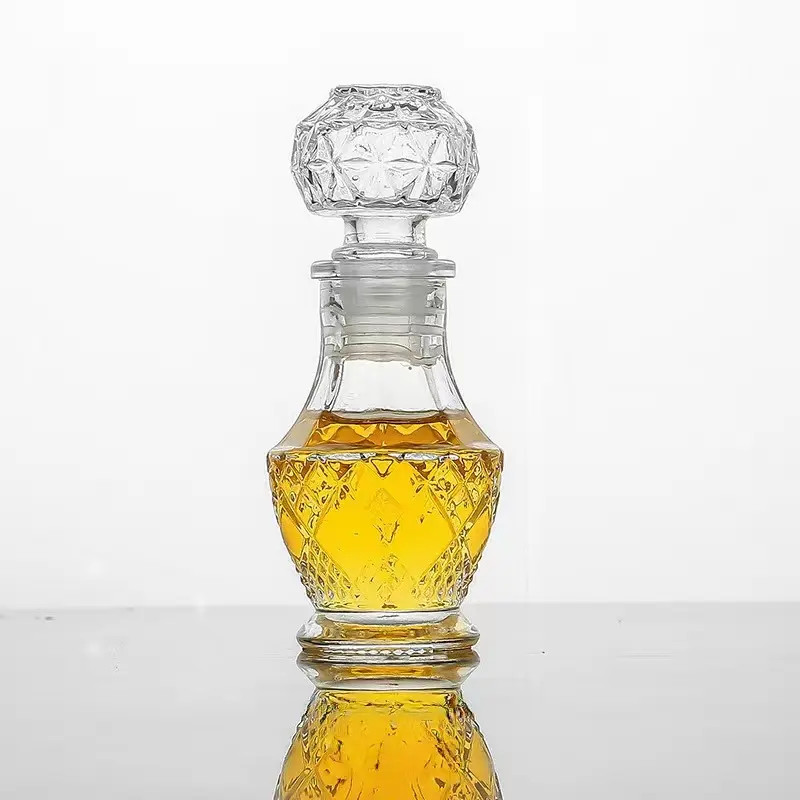 Mini carafe à liqueur 45ml petites bouteilles à liqueur en verre Mini carafe à vinaigrette Mini bouteilles d'alcool vides avec bouchon en verre