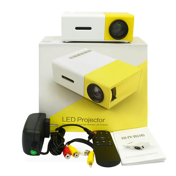 Original Factory Office Geschenk Gelbe Farbe 80 Zoll 400 Lumen 4:3 LCD Smart Pocket Mini Projektor YG 300 YG300