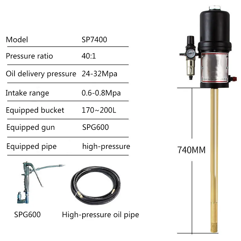 Dispensador de grasa operado por aire, lubricador neumático, bomba de cubo, lubricante, motor, herramienta de lubricación de aceite hidráulico