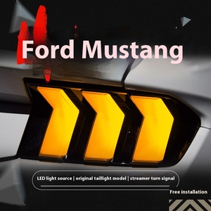 New15-21 RGB koşu <span class=keywords><strong>LED</strong></span> ile Ford Mustang için kuyruk işık meclisi sıralı dönüş sinyal ışığı şeffaf Lens renk kırmızı 12V gerilim