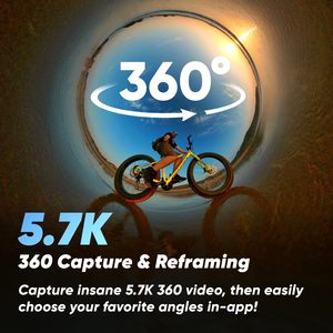 מצלמת פעולה מקורית Insta360 <span class=keywords><strong>X3</strong></span> מצלמת ספורט עמידה למים עם מסך מגע 2.29 אינץ' מצלמת פעולה מיני 360 עמידה למים