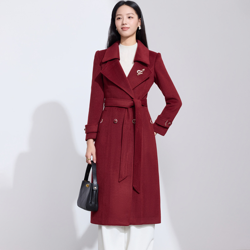 Red coat belt brooch