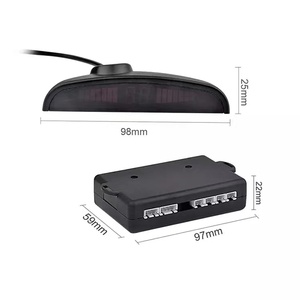 Sensor de aparcamiento para coche, sistema de Radar de marcha atrás trasero con 4 sensores, alarma LED de marcha atrás inalámbrica, recordatorio de alarma
