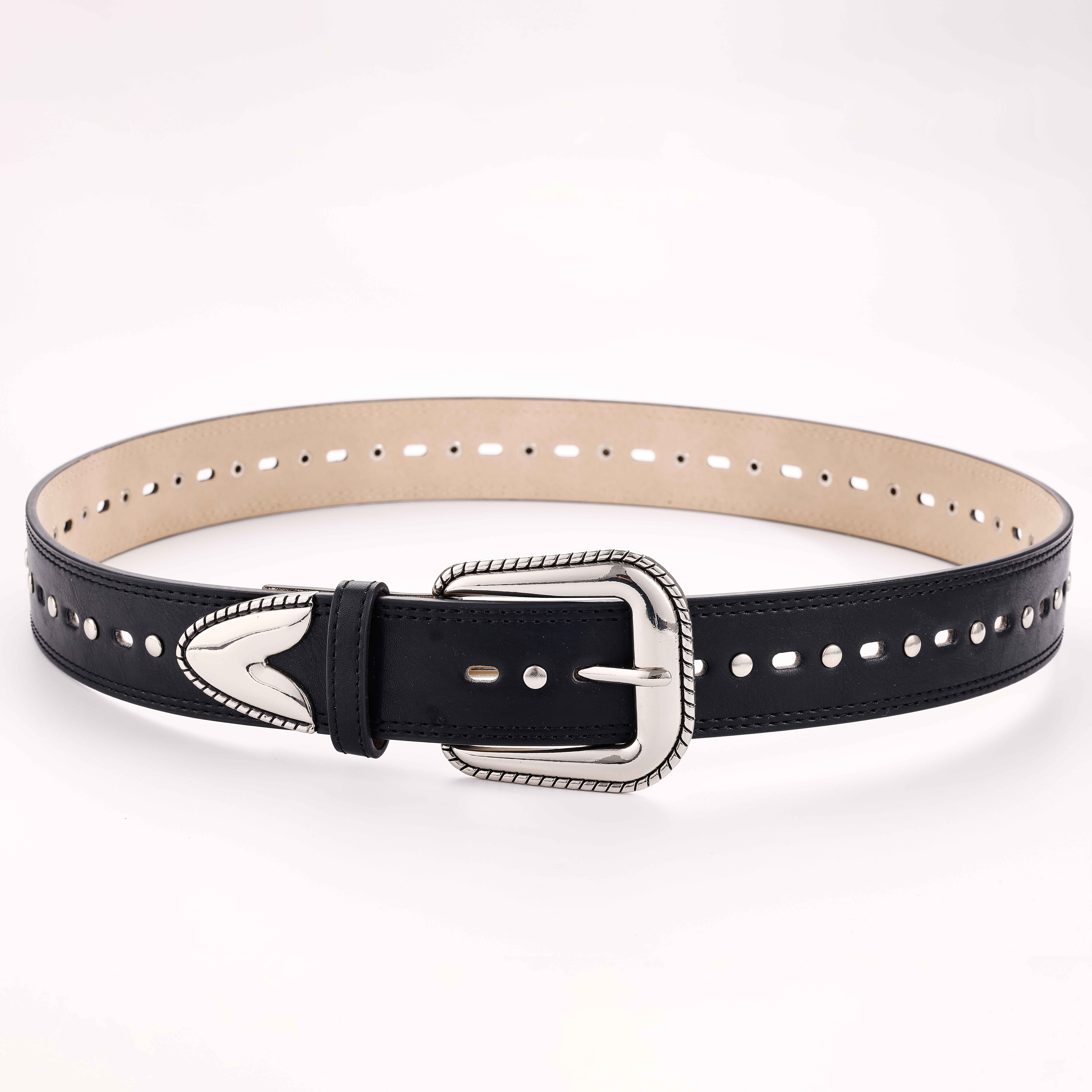ceinture en cuir doré pour femme-GRJ1517BT