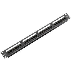 Panel de parche de red Cat 5e, sin blindaje, gestor de cables de red Cat5, 1u, 19 pulgadas, montaje en estante, 24 puertos, Panel de parche de fibra óptica - Product Image 1