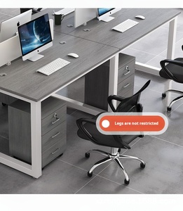 Modern Furniture Large Desktop 4 Person <strong>Computer</strong> <strong>Table</strong> with Drawers Rectangle Shape Simple Office <strong>Computer</strong> Desk - Product Image 3