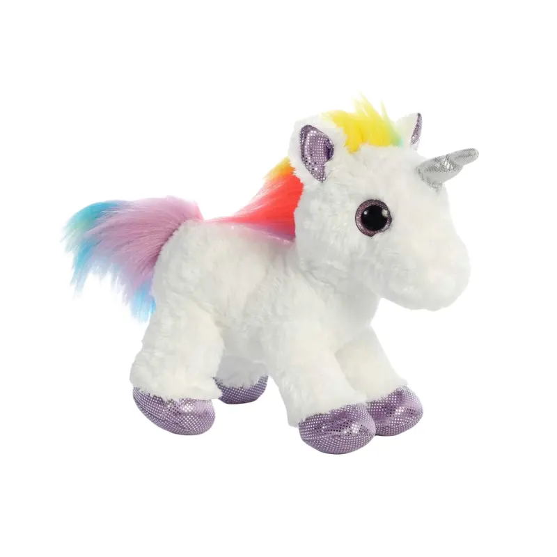 Unicornio Animal de peluche Almohadas Juguete Lindo Unicornio Rosa Suave Plushie con alas de arco iris Regalos para niñas