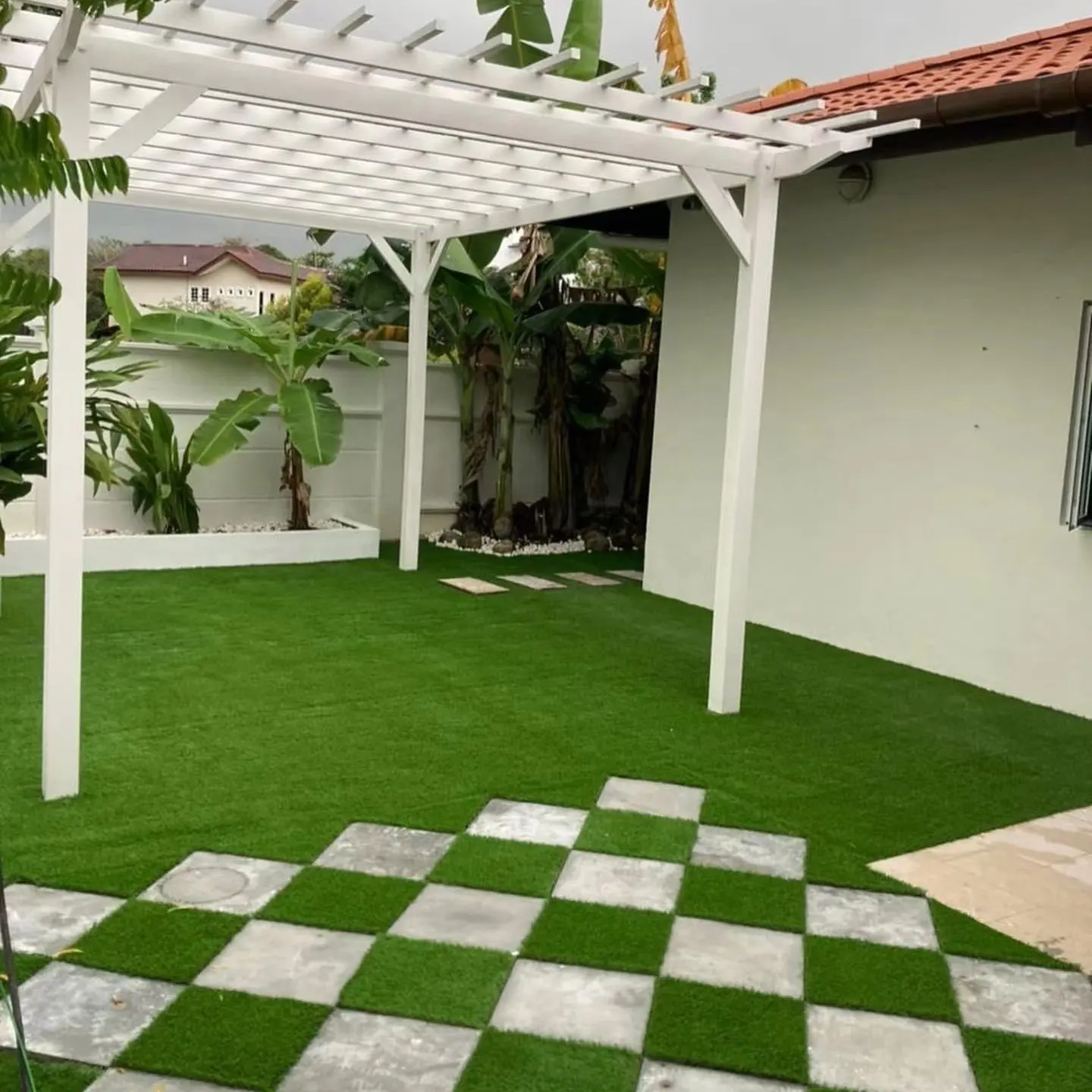 Jardim fora wpc composto de madeira plástico pergola anti uv património para exterior