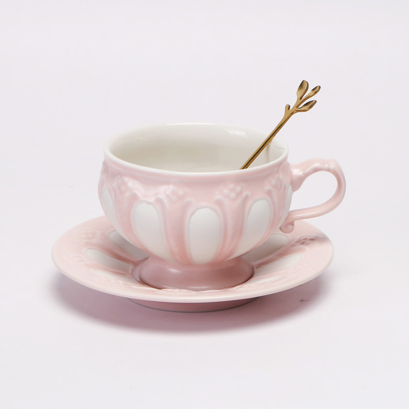 Tasse et soucoupe (rose)