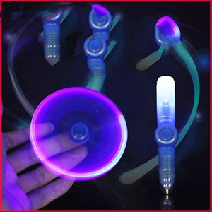 Led dạ quang rực rỡ Fidget Spinner bút bi 1.0mm kim loại văn bản Chiều rộng xoay giảm áp lực bút - Product Image 6