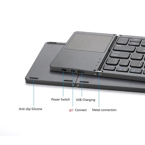 B089T Mini BT Trackpad teclado Delgado plegable inalámbrico Smart TV teclado para Android iOS portátil tableta soporte de idioma Inglés - Product Image 3