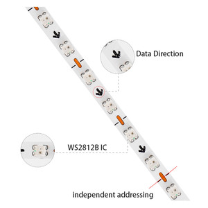 WS2812 Ultra stretta indirizzabile singolarmente striscia LED WS2812B 160LED/m Smart RGBIC luce LED DC5V/12V - Product Image 2