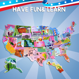 Magnetic Kids Learning Education Map <strong>Toy</strong> Magnet United State Map Puzzles Games Children <strong>Toys</strong> Geography Jigsaw <strong>USA</strong> Map Puzzle - Product Image 4