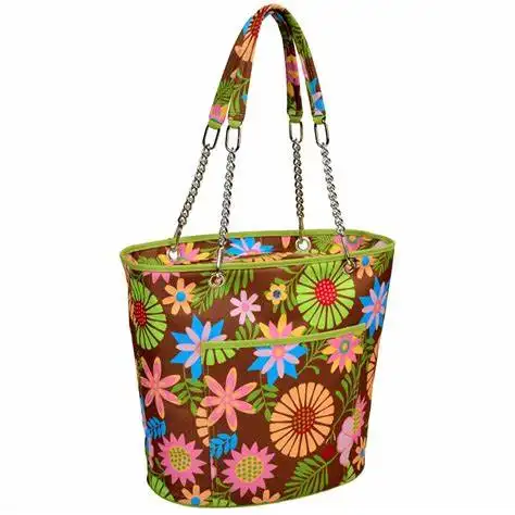 Bolsa refrigeradora de moda Poliéster gris compartimento doble aislado comida térmica llevar almuerzo picnic biberón bolsa refrigeradora