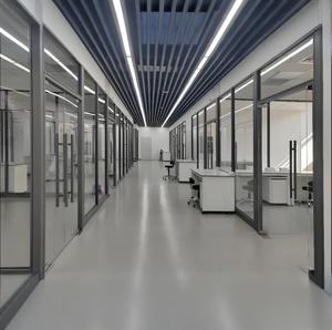 ריהוט משרדי עיצוב מודרני בהתאמה אישית-מערכת מחיצת זכוכית אלומיניום פתרונות אטומים לתקרה חלוק